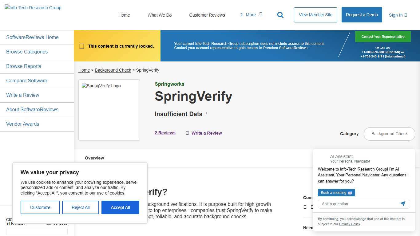 SpringVerify Customer Reviews 2026 Background Check